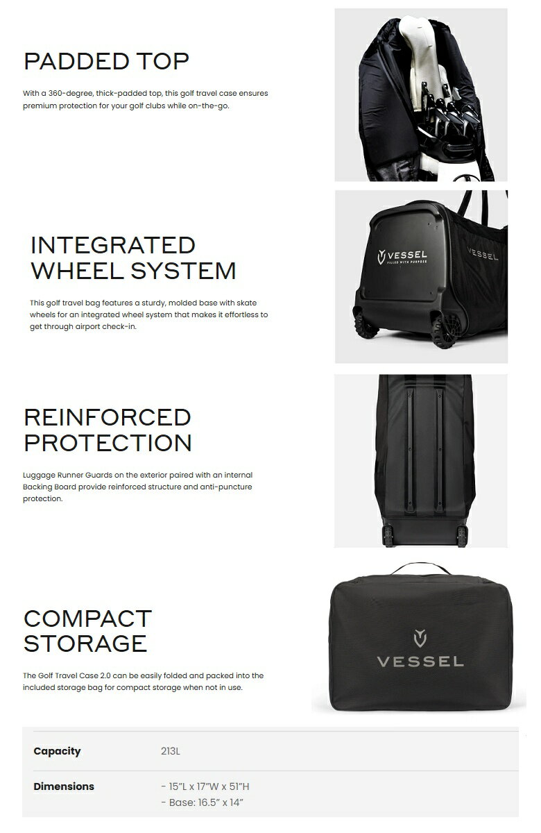 即納可！Vessel Golf Travel Case 2.0 ベゼル ゴルフ トラベル ケース 2.0