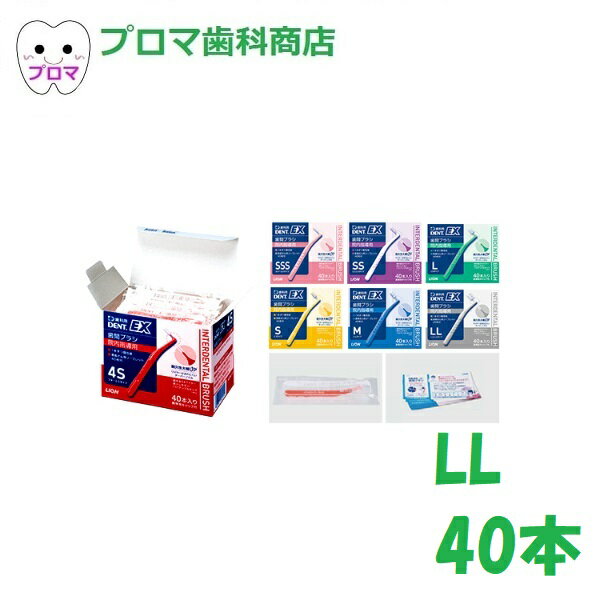 ライオン DENT EX 歯間ブラシ 院内指導用(個包装)40本入 サイズ:LL 1個