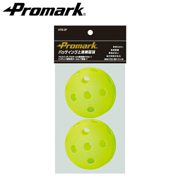 PROMARK プロマーク バッティング上達練習球 2球入 HTB-2P (野球 ボール 穴あき 練 ...