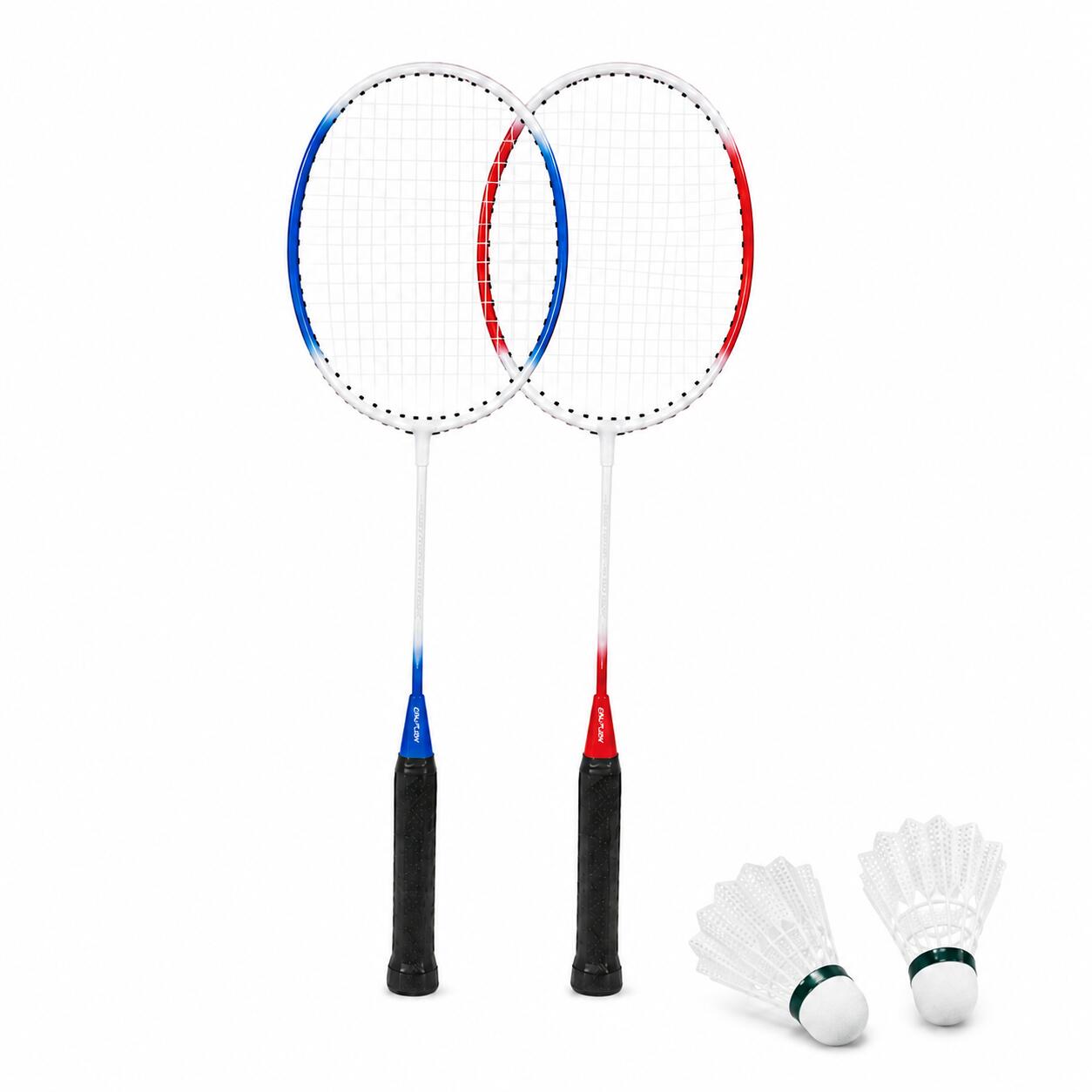 ENJOY FAMILY エンジョイファミリー バドミントン2本組みセット EFS-201W (バドミントン ラケット バドミントンラケット 子供 子ども 遊び シャトル付き ガット張り上げ済み セット 運動 親子)