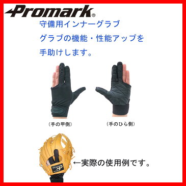 PROMARK・プロマーク 守備用インナーグラブ Sサイズ FIA-70S (野球 手袋 守備用 インナーグラブ 守備用手袋 守備用グラブ 硬式 軟式 左手用 水洗い可能)