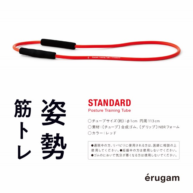 erugam 筋トレチューブ 姿勢筋トレ レッド ブルー スタンダード ハード 54193 54194 (ゴムチューブ ト..