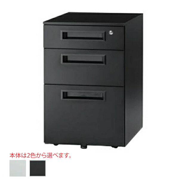 井上金庫 サイドデスクワゴン シリンダー錠 ワゴン 3段タイプ GSW-3 W395 D551 H616