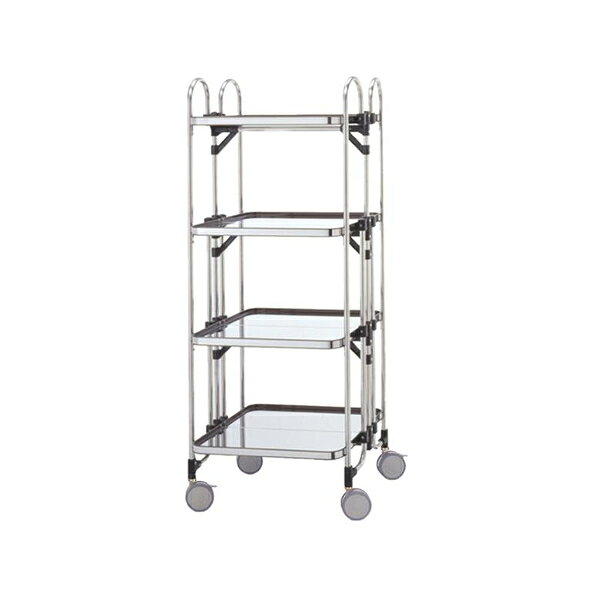 アボジワゴン 折りたたみ式 ワゴン KEA-4 4段 SUS430 キッチンワゴン promarket8-10018078 業務用厨房機器 プロマーケット サンプル画像2