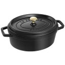 staub ストウブ ピコ ココット 楕円 29cm IH対応 ブラック