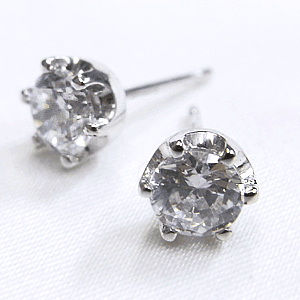樂天商城 - シルバー925　ピアス　一粒キュービックジルコニア5mm/楽ギフ_包装