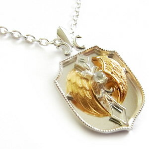 黄金の翼が輝くエンブレム　ブルームーンストーン　シルバー925　ペンダント/ネックレス/SV925/シルバ..