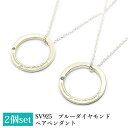 【2本セット】ブルーダイヤモンド フープ ペア ペンダント「Anything can be overcome」すべて乗り越えられる/ロゴ/メッセージ/メモリアル/愛の言葉/シルバー925/SV925/ネックレス/ダイア/ギフト/プレゼント/楽ギフ_包装(4)