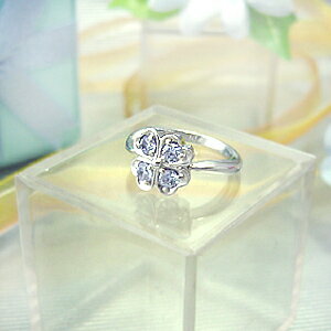 シルバー925 リング クローバー（ラベンダー）/楽ギフ_包装