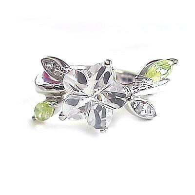 樂天商城 - シルバー925　白いお花のリング　キュービックジルコニア　フラワー 桜/さくら/サクラ/
