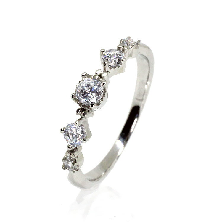 シルバー925 キュービックジルコニア リング/指輪/きらきら/リング/7号/9号/11号/13号/シルバー/ゴールド/ピンクゴールド/プレゼント/ギフト/CZ/婚約指輪/プロポーズ/国内製造/日本製/楽ギフ_包装