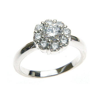 シルバー925 大きなお花がきらきら輝く キュービックジルコニア リング/指輪/キラキラ/フラワー/花/リング/十字/7号/9号/11号/13号/シルバー/ゴールド/ピンクゴールド/プレゼント/ギフト/婚約指輪/国内製造/日本製/楽ギフ_包装