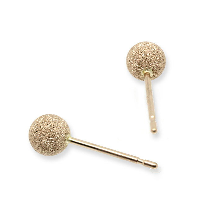 【K18PG 18金】ピンクゴールド スターダスト 丸玉スタッドピアス 4mm｜フェミニンで上品な輝き キラキラピアス 両耳用｜ご褒美・デイリーに◎｜日本製｜楽ギフ_包装