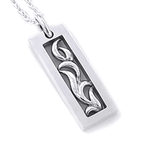 シルバー925 スクエア葉のデザインペンダントいぶし銀50cm/楽ギフ_包装