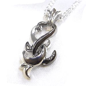 シルバー925 ブラックとシルバーのデザインペンダント50cm /楽ギフ_包装