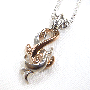 ペア割引シルバー925 ブラックとシルバー/ピンクとシルバーのデザインペンダント/楽ギフ_包装