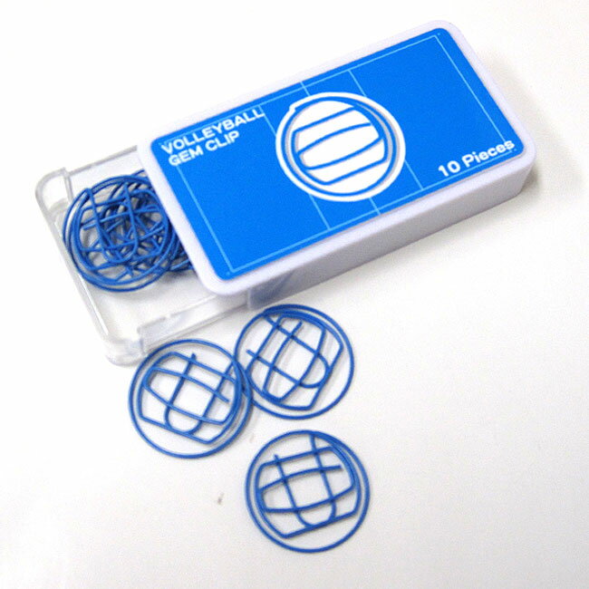 カラーゼムクリップ バレーボール[部活 子供 1ケース10個入 文具 文房具 事務用品 かわいい おしゃれ おもしろ プチギフト お礼 誕生日 引退 贈り物 入...