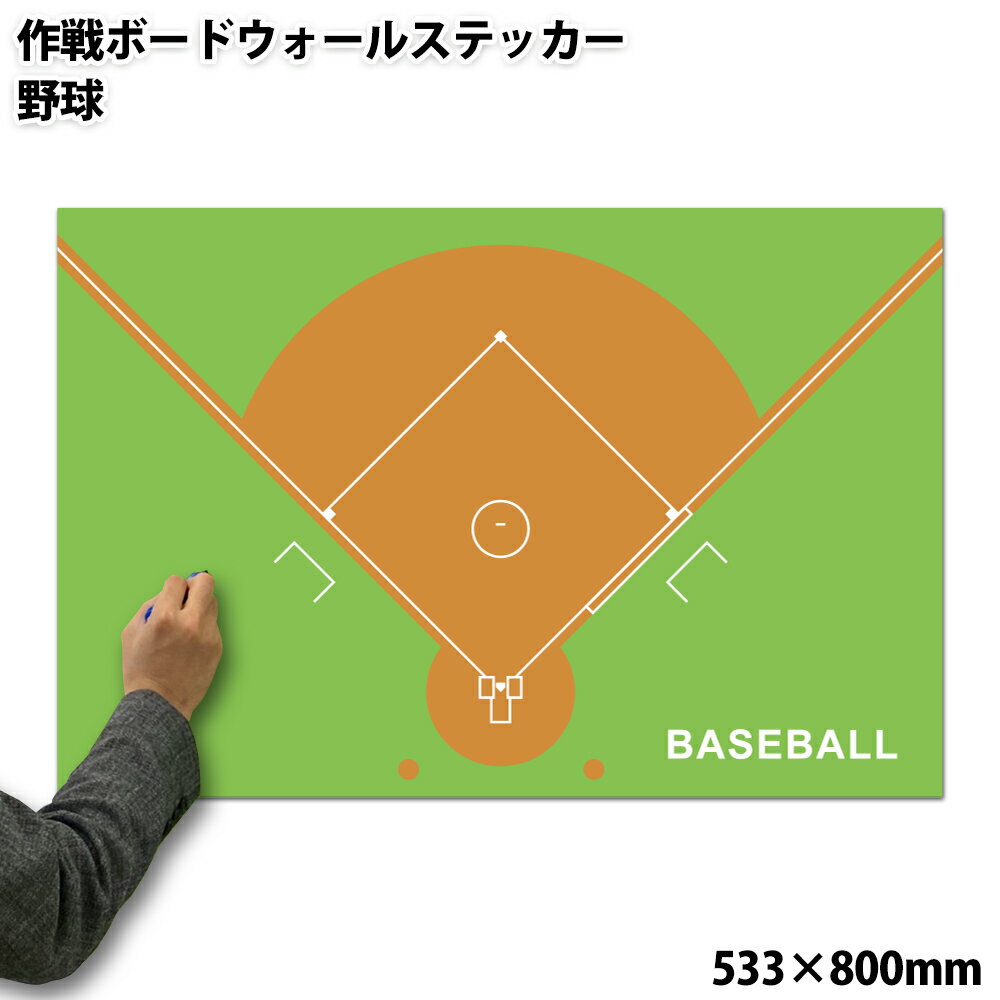 特大作戦ボードウォールステッカー 野球 533×800mm[送料無料 作戦盤 プレゼント ギフト お礼 謝恩会 コ..