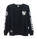 FANATICS（ファナティクス）　NY ロゴ　クルースウェット　ブラック　MM05-NY-1F03-BK [MLB/ニューヨークヤンキース]
