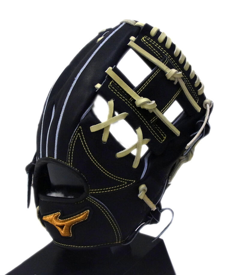 【BSS限定】mizunopro(ミズノプロ)　一般軟式用グラブ　ミズノプロClassic　内野手用　右投げ用　（0980）ブラック×ブロンド　1AJGR31103