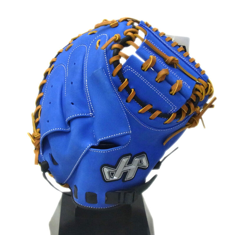 HATAKEYAMA(ハタケヤマ)　ジュニア用　軟式キャッチャーミット　捕手用　右投げ用　シェラームーブ （C）ブルー×ブラック　PRO-JC8
