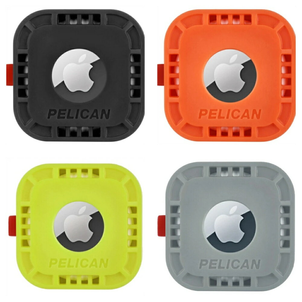 Pelican AirTag Protector Mount -Black Orange LimeGreen Grey 様々な場所に固定可能なエアータグ・ホルダー 0840171705409 0840171705416 0840171705423 0840171705430