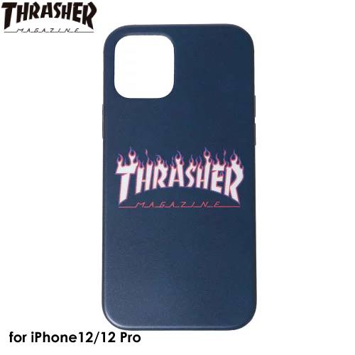 THRASHER FLAME MAGZINE Logo Hybrid IML Back Case NVY/FLAMEアイフォンケース iphoneケース 背面ケース メンズ レディース スマホケース ストリート ブランド 4589676562600