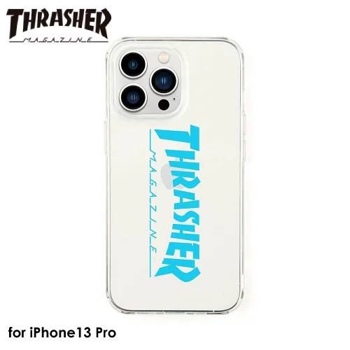 THRASHER Logo Hybrid Clear Case BLUEアイフォンケース iphoneケース 背面ケース メンズ レディース スマホケース ストリート スラッシャー ブランド クリア ブルー 4589676564109