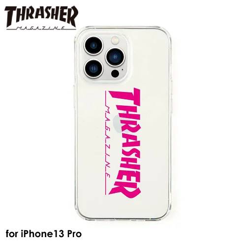 THRASHER Logo Hybrid Clear Case PINKアイフォンケース 背面ケース メンズ レディース スマホケース ストリート ブランド スラッシャー ピンク ベーシック クリアケース MAG 4589676564116