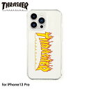 THRASHER Logo Hybrid Clear Case FLAMEアイフォンケース iphoneケース 背面ケース メンズ レディース スマホケース スラッシャー ベーシック クリア イエロー MAG ロゴ 4589676564123