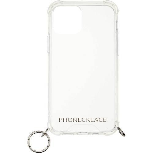 PHONECKLACE iPhone 12/12Pro チェーンショルダーストラップ付きクリアケース シルバー 4570047544295