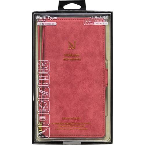 Rakuten - 【あす楽、土日、祝日発送】【送料無料】NATURAL design マルチタイプ手帳型ケース L-size Style Natural Red