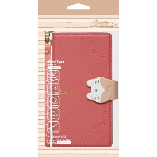 Rakuten - 【あす楽、土日、祝日発送】【送料無料】NATURAL design マルチタイプ手帳型ケース L-size Cocotte Pink