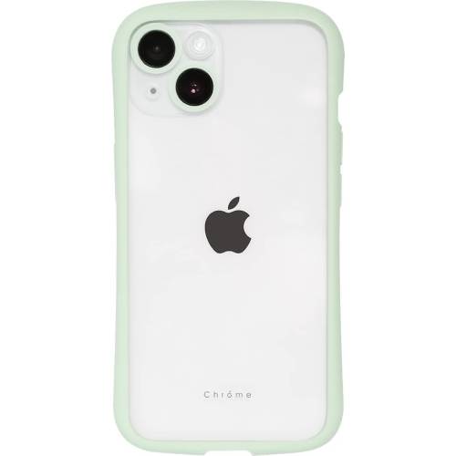 【あす楽 土日 祝日発送】NATURAL design iPhone14/iPhone13兼用背面型ケース Chrome-CLEAR Pistachio 4573491417870