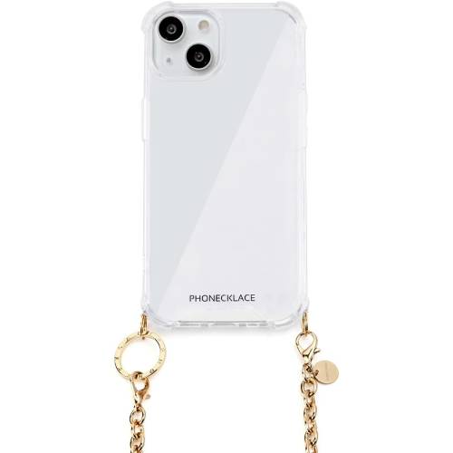 Rakuten - 【あす楽、土日、祝日発送】【送料無料】PHONECKLACE チェーンショルダーストラップ付きクリアケース for iPhone 14 ゴールド