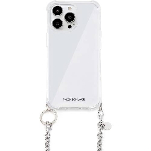 Rakuten - 【あす楽、土日、祝日発送】【送料無料】PHONECKLACE チェーンショルダーストラップ付きクリアケース for iPhone 14 Pro シルバー