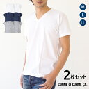 COMME CI COMME CA VネックTシャツ 2枚セット メンズ インナー 半袖 無地 シンプル 紳士 肌着 下着 コムシコムサ カットソー グンゼ G...