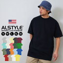 無地 tシャツ メンズ 半袖Tシャツ ALSTYLE アルスタイル 重ね着 インナー クルーネック ユニセックス 無地Tシャツ ホワイト 白 黒 ブラック グレ...