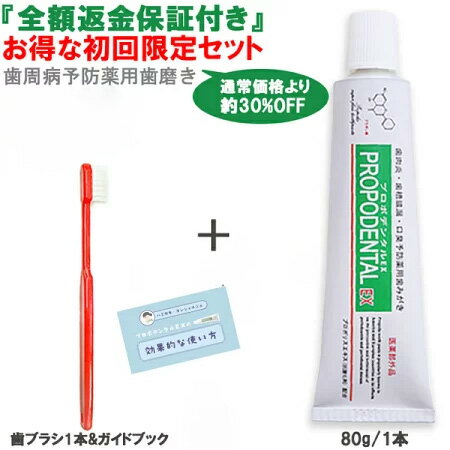〔1家族様1セット限り〕『初回限定お試しセット プロポデンタル EX』 歯科医院専用 歯ブラシ プレゼント 送料無料歯磨き粉 口臭 口臭予防歯磨き粉 歯周病予防 虫歯予防 口臭ケア歯磨き粉 色素沈着 ねばつき 歯周病対策 プロポリス 口のネバネバ 歯周病 口臭予防