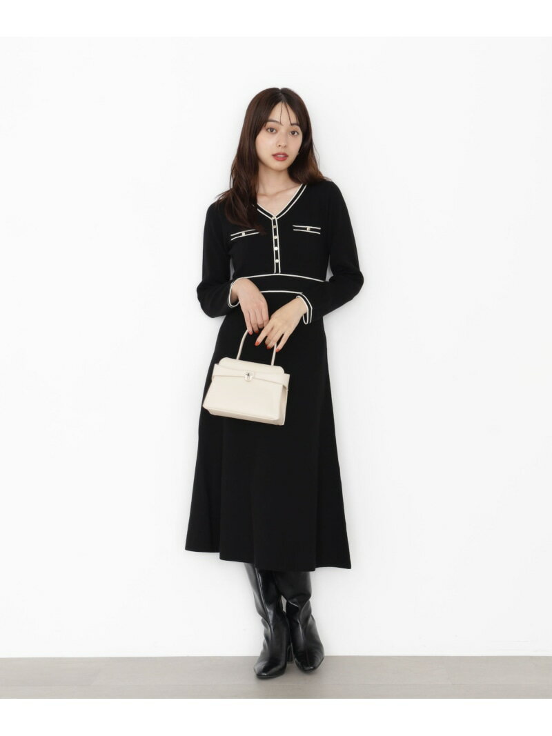 配色ラインニットワンピース PROPORTION BODY DRESSING プロポーションボディドレッシング ワンピース・ドレス ワンピース ブルー ブラック【送料無料】[Rakuten Fashion]のサムネイル