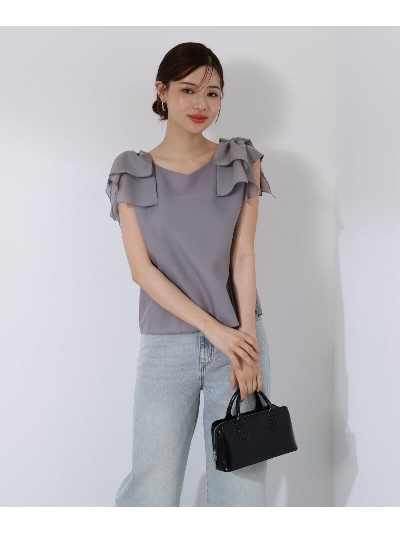 ショルダーリボンブラウス PROPORTION BODY DRESSING プロポーションボディドレッシング トップス シャツ・ブラウス グレー ホワイト ブルー【送料無料】[Rakuten Fashion]のサムネイル