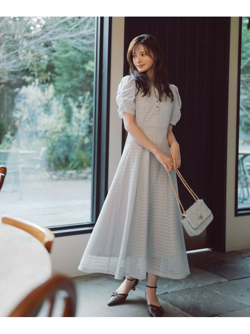 Rakuten - ストレッチレース襟付きワンピース 26SS PROPORTION BODY DRESSING プロポーションボディドレッシング ワンピース・ドレス ワンピース ベージュ グレー ピンク【送料無料】[Rakuten Fashion]