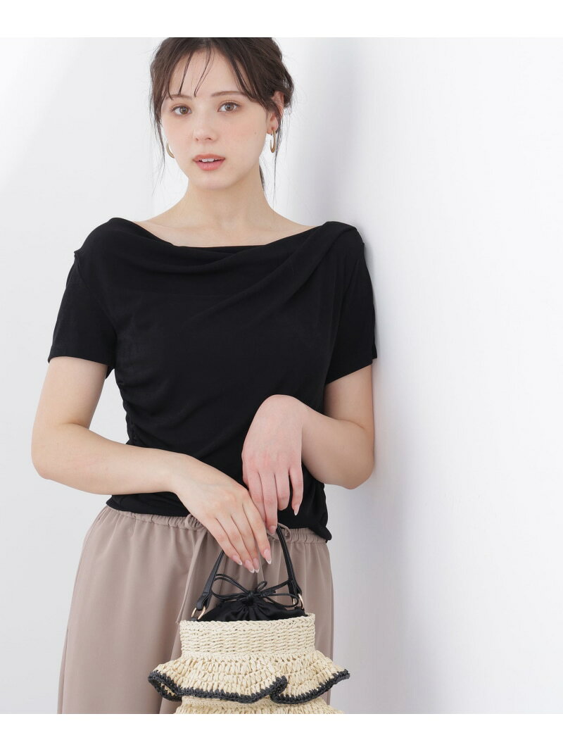 ＜a/mie＞アシメドレーププルオーバー PROPORTION BODY DRESSING プロポーションボディドレッシング トップス カットソー・Tシャツ ブルー ホワイト ブラック【先行予約】*【送料無料】[Rakuten Fashion]