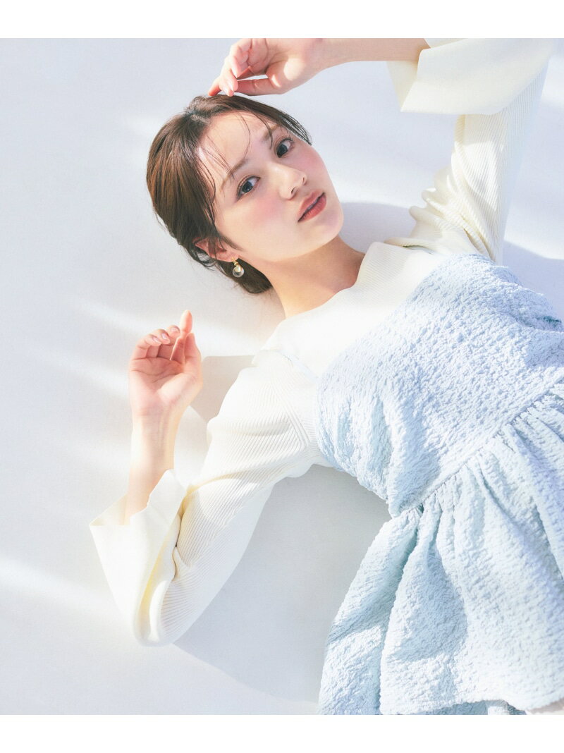 Rakuten - ＜a/mie＞膨れジャガードビスチェ 26SS PROPORTION BODY DRESSING プロポーションボディドレッシング トップス シャツ・ブラウス ブルー ベージュ ブラック【送料無料】[Rakuten Fashion]