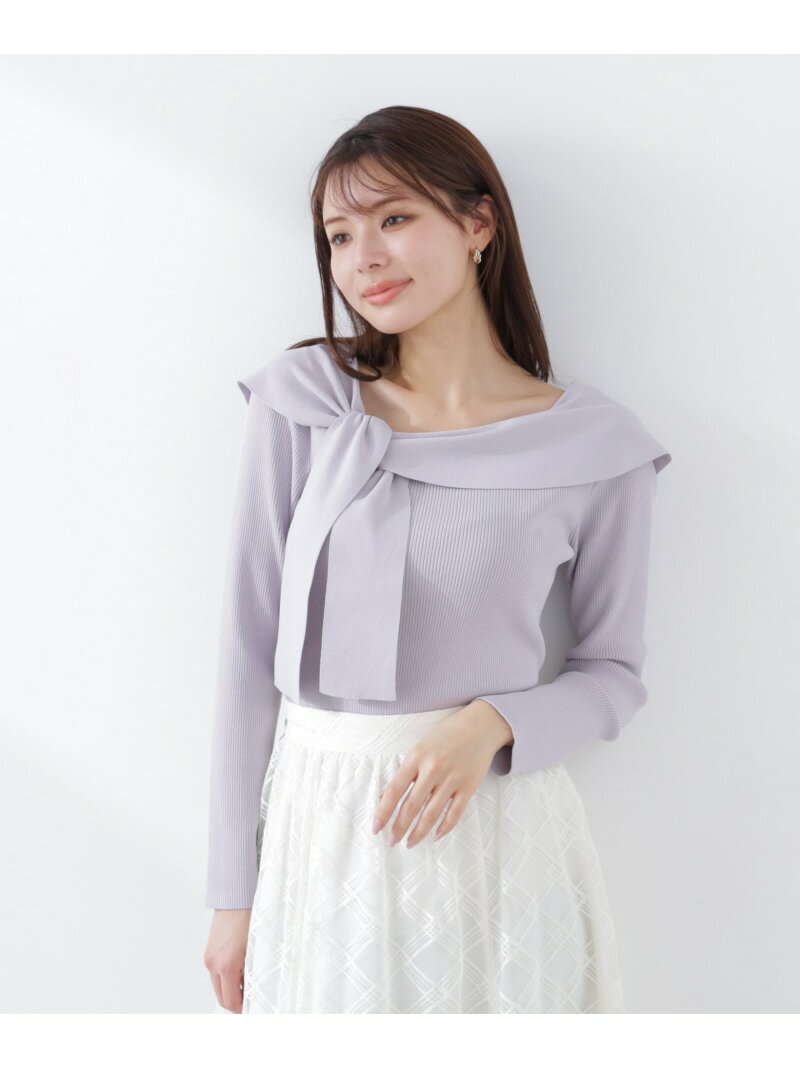 Rakuten - 【SALE／30%OFF】＜ウォッシャブル/UV＞アシメケープニットトップス 26SS PROPORTION BODY DRESSING プロポーションボディドレッシング トップス ニット ピンク ベージュ パープル【RBA_E】【送料無料】[Rakuten Fashion]