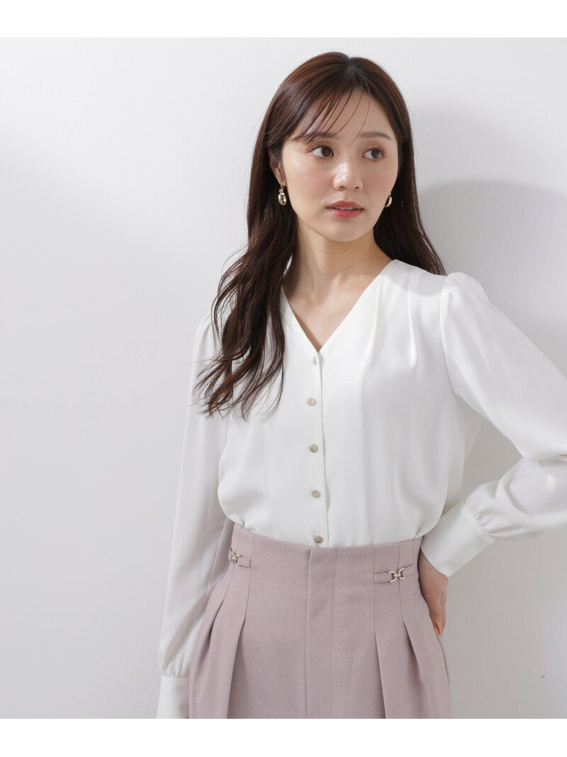 Rakuten - キラ釦タックブラウス 26SS PROPORTION BODY DRESSING プロポーションボディドレッシング トップス シャツ・ブラウス ネイビー ベージュ ホワイト【送料無料】[Rakuten Fashion]