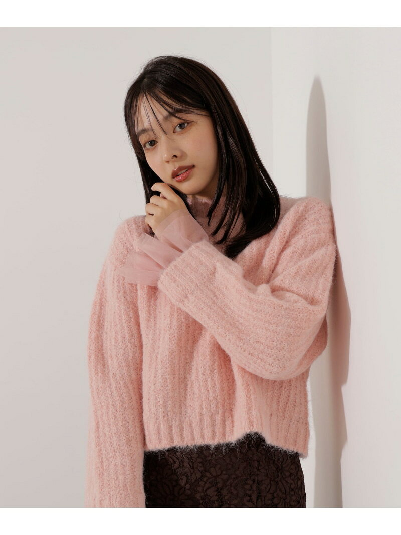 Rakuten - 【SALE／30%OFF】＜ウォッシャブル＞チュールスリーブボックスニット PROPORTION BODY DRESSING プロポーションボディドレッシング トップス ニット ベージュ グレー ピンク【RBA_E】【送料無料】[Rakuten Fashion]