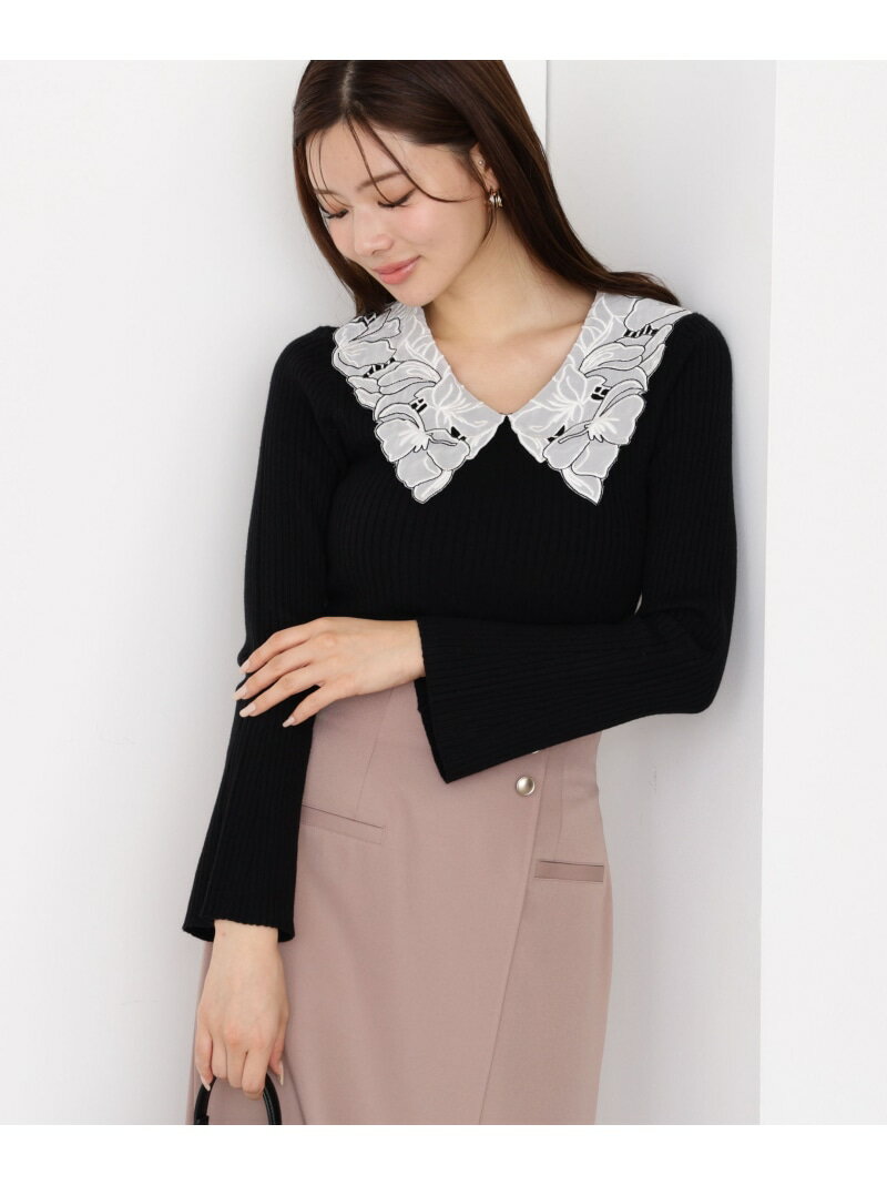 レース襟付きニット 25AW PROPORTION BODY DRESSING プロポーションボディドレッシング トップス ニット グレー ピンク ブラック【送料無料】[Rakuten Fashion]のサムネイル