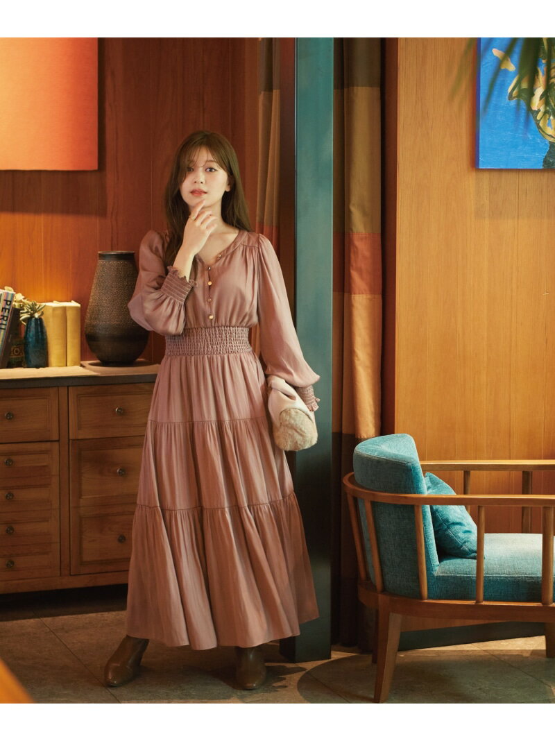 ギャザーティアードワンピース24AW PROPORTION BODY DRESSING プロポーションボディドレッシング ワンピース・ドレス ワンピース ピンク グレー カーキ【送料無料】[Rakuten Fashion]のサムネイル
