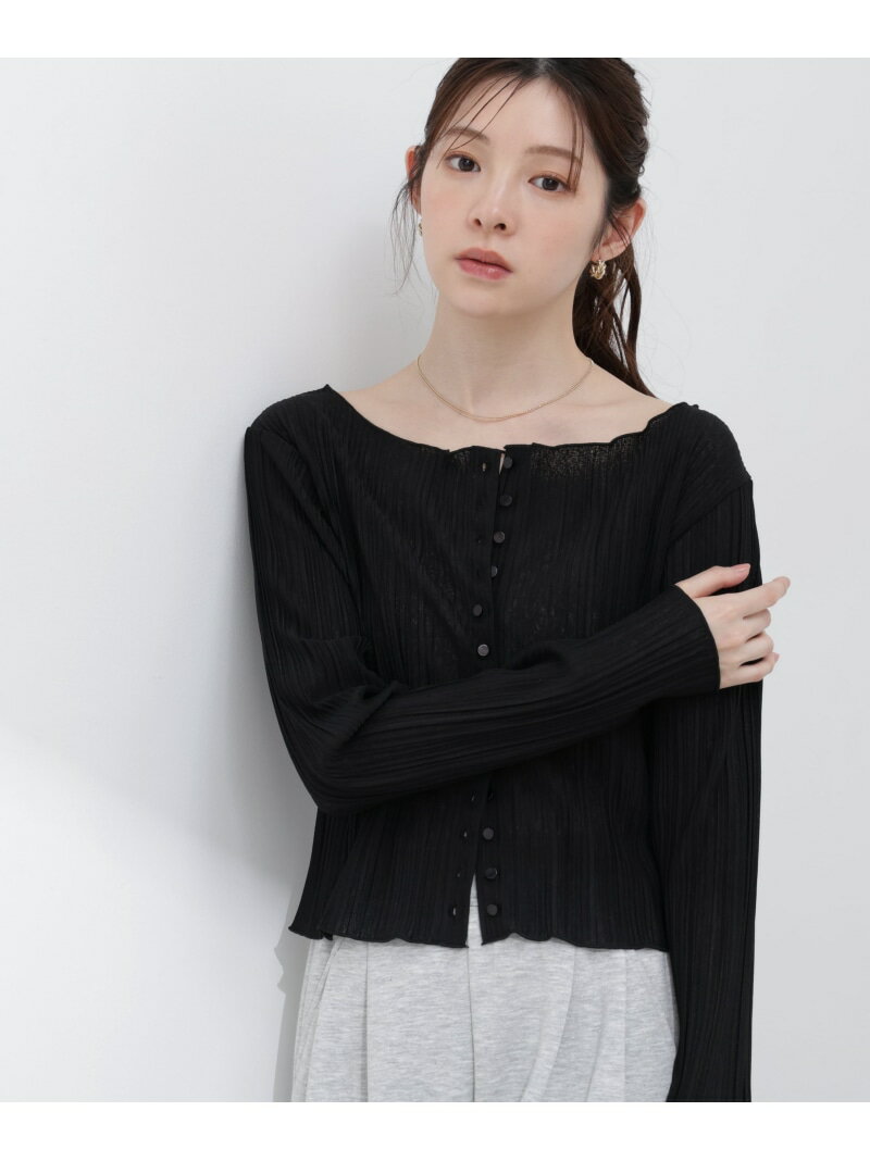 ＜a/mie＞前後2wayプリーツカットソーカーディガン 26SS PROPORTION BODY DRESSING プロポーションボディドレッシング トップス カットソー・Tシャツ ピンク ベージュ ブラック